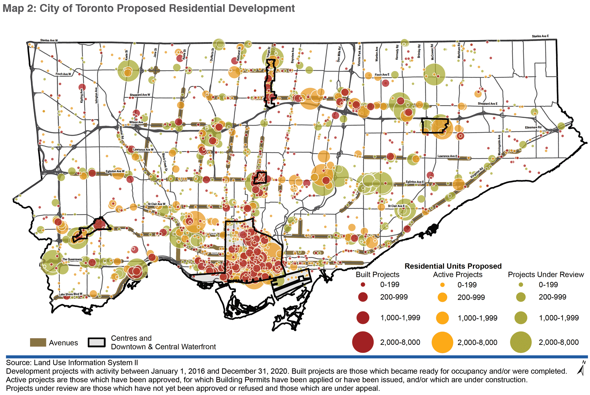 Map showing City of Toronto Proposed Residential Development