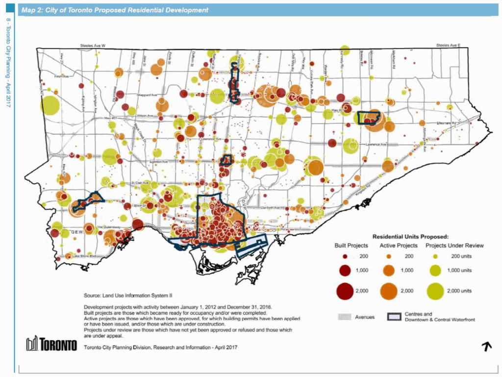 City of Toronto Proposed Residential Development map